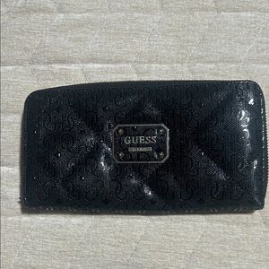 GUESS Shimmering Black Logo Wallet